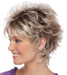 Harriet - Short Blonde Pixie Cut Wigs for White Women Dark Brown Ombre Blonde