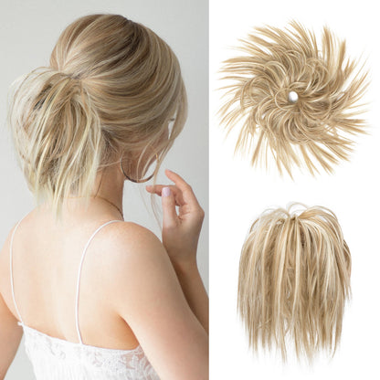 Messy ponytail extends hair without clip
