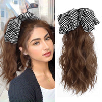 Plaid bow-Light Brown