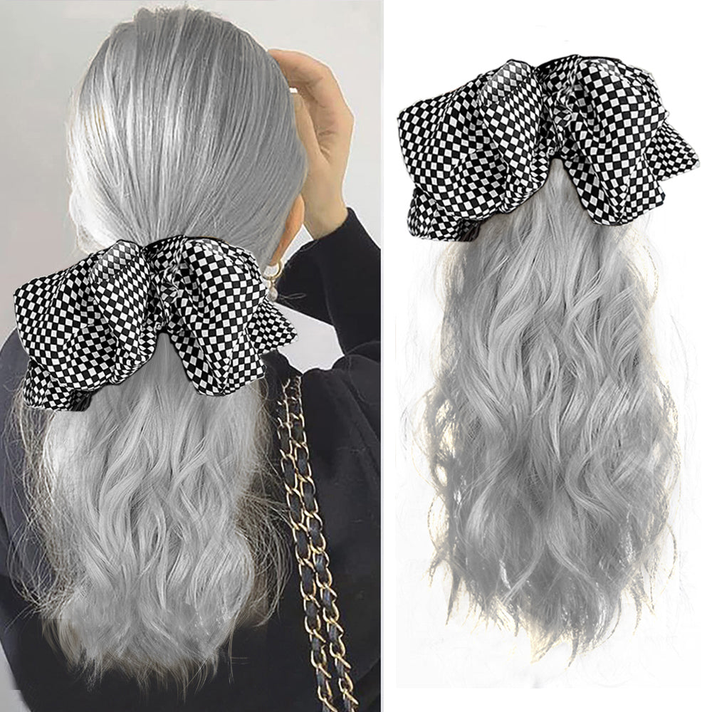 12inch Claw Clip Ponytail Hair Extensions Curly hair Natural bow Tail False Hair