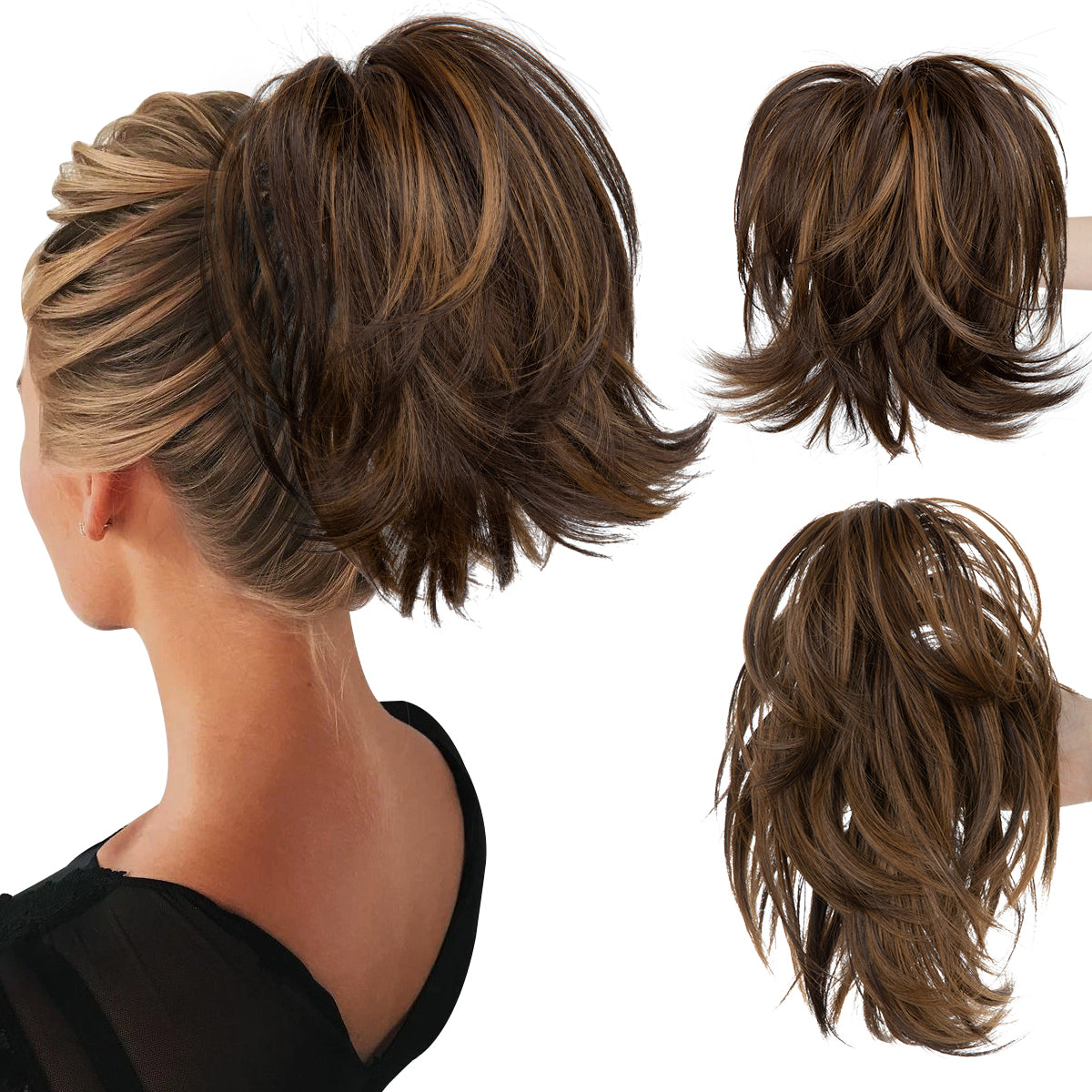 Synthetic Claw Clip In Ponytail Hair Extensions Diy Hairpiece Hair Bun