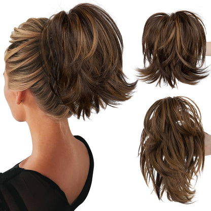 Synthetic Claw Clip In Ponytail Hair Extensions Diy Hairpiece Hair Bun