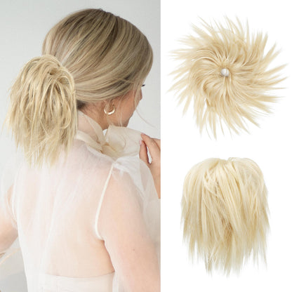 Messy ponytail extends hair without clip