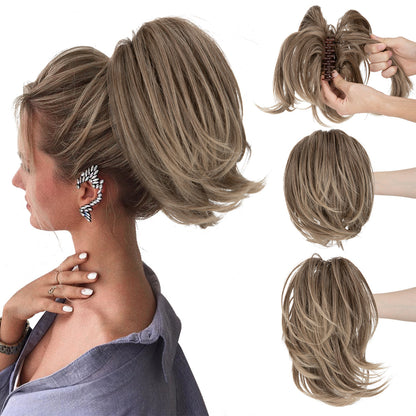 Synthetic Claw Clip In Ponytail Hair Extensions Diy Hairpiece Hair Bun