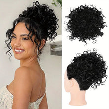 Curly Hair Bun, Elastic Drawstring Loose Wave Messy Hair Bun