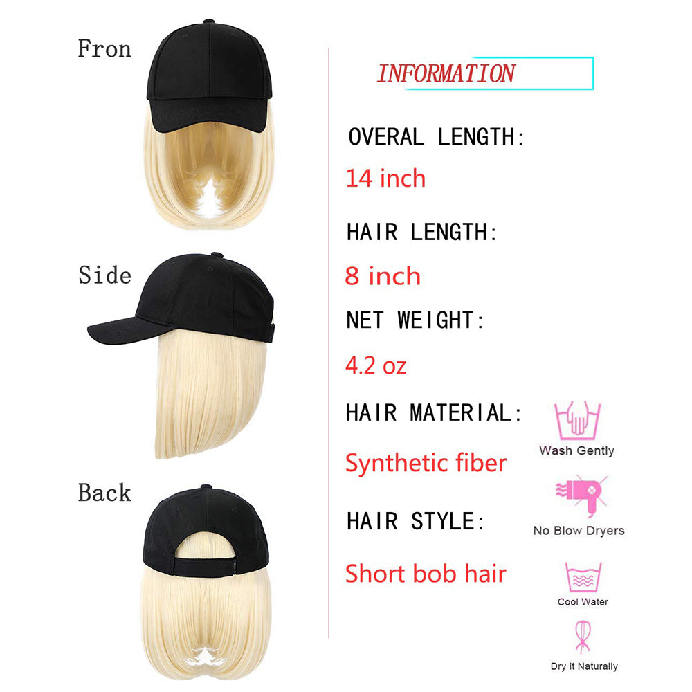Baseball Cap Wig Hat With Hair Wig Naturally Cap With Wig Hat Wigs