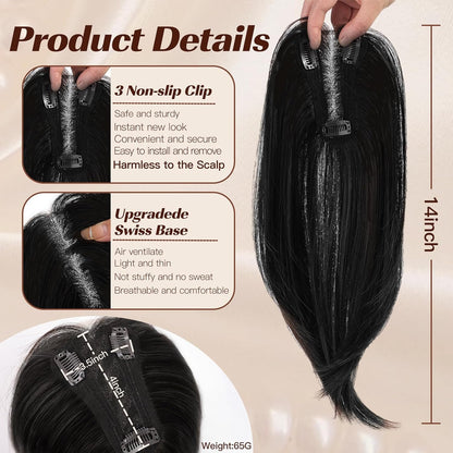 14/18 Inch Hair Toppers for Women Synthetic Hair Toppers Hair Pieces