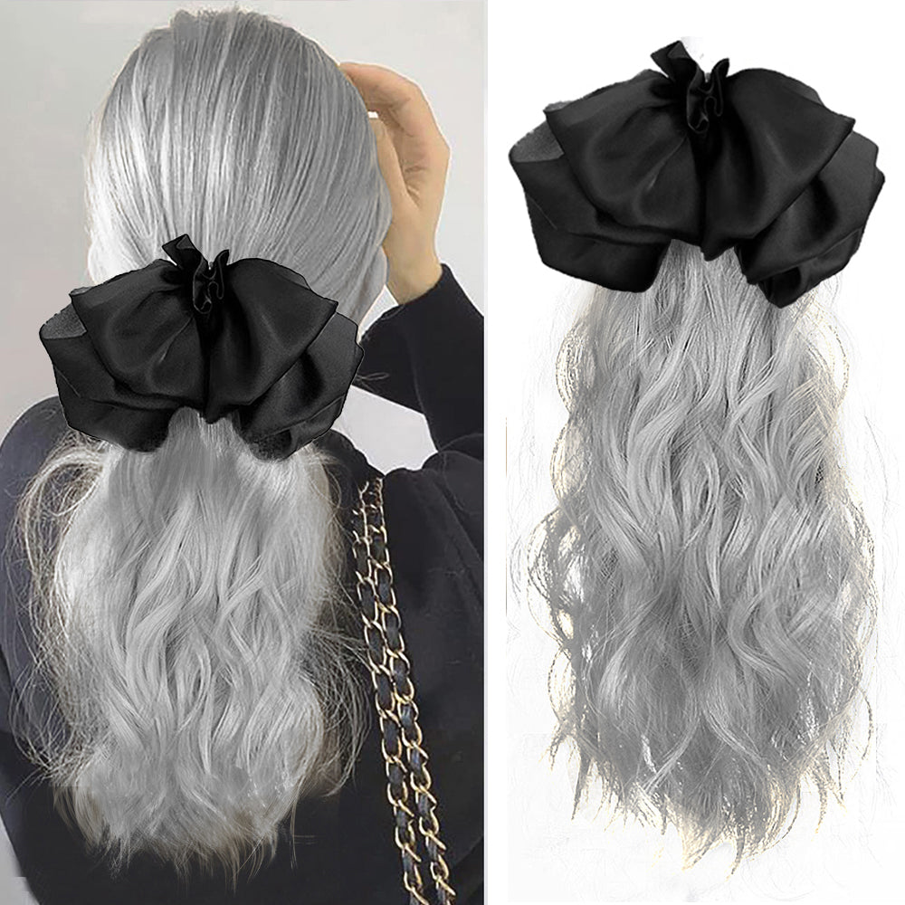 12inch Claw Clip Ponytail Hair Extensions Curly hair Natural bow Tail False Hair